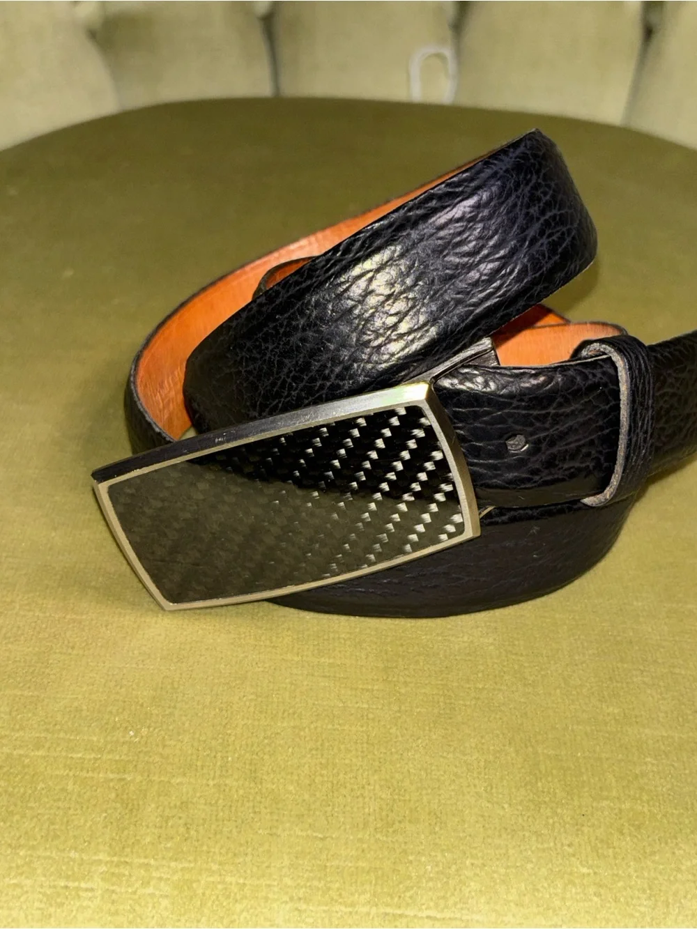 Tom Taylor Customs Men’s Black Sharkskin Belt Size 36